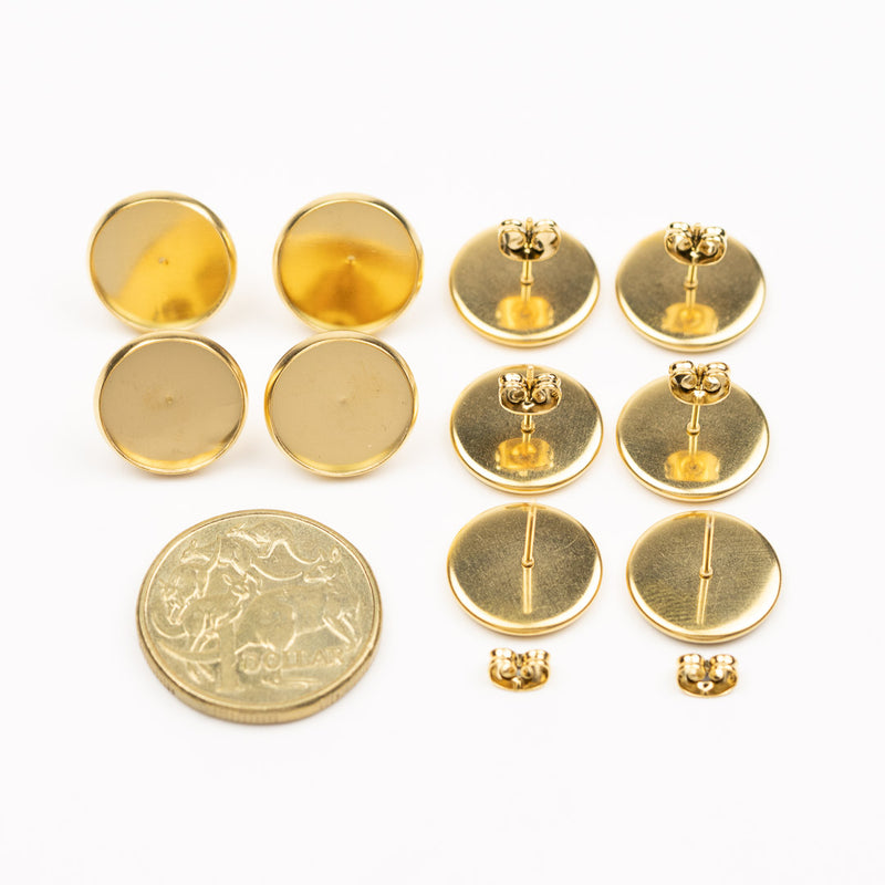 Bezel Resin Jewellery Gold Studs