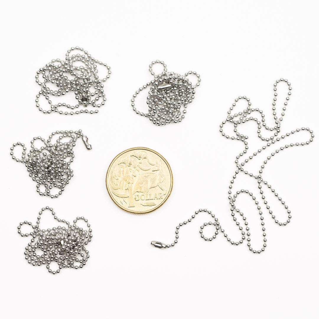 Beaded Ball Chain Necklace 5pk