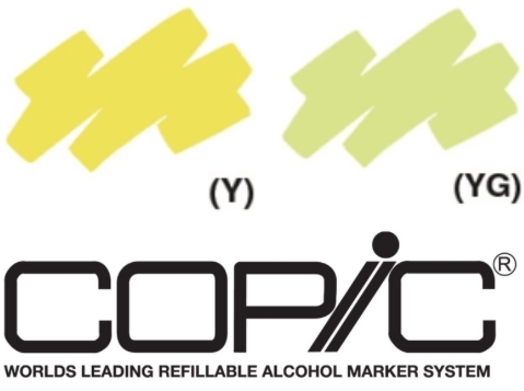 Copic Ink Yellow & Yellow Green