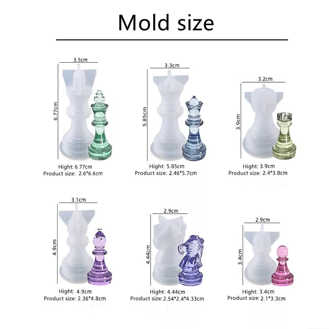 Chess Piece Silicone Mould Set of 6