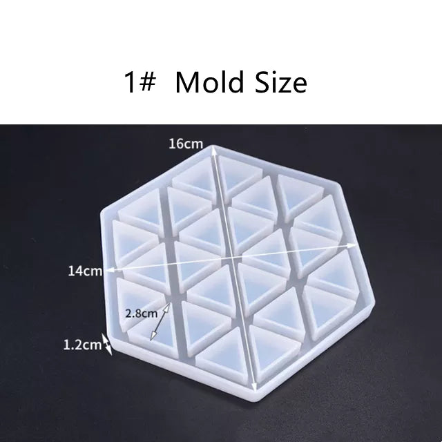Geometric Hexagon Coaster Silicone Moulds