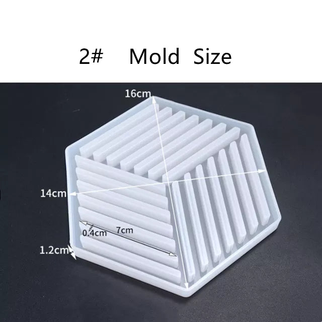 Geometric Hexagon Coaster Silicone Moulds